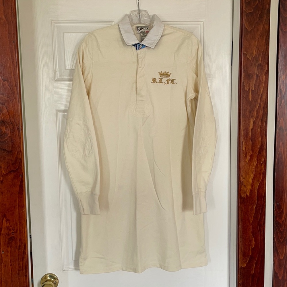 Cream Rugby polo style dress.